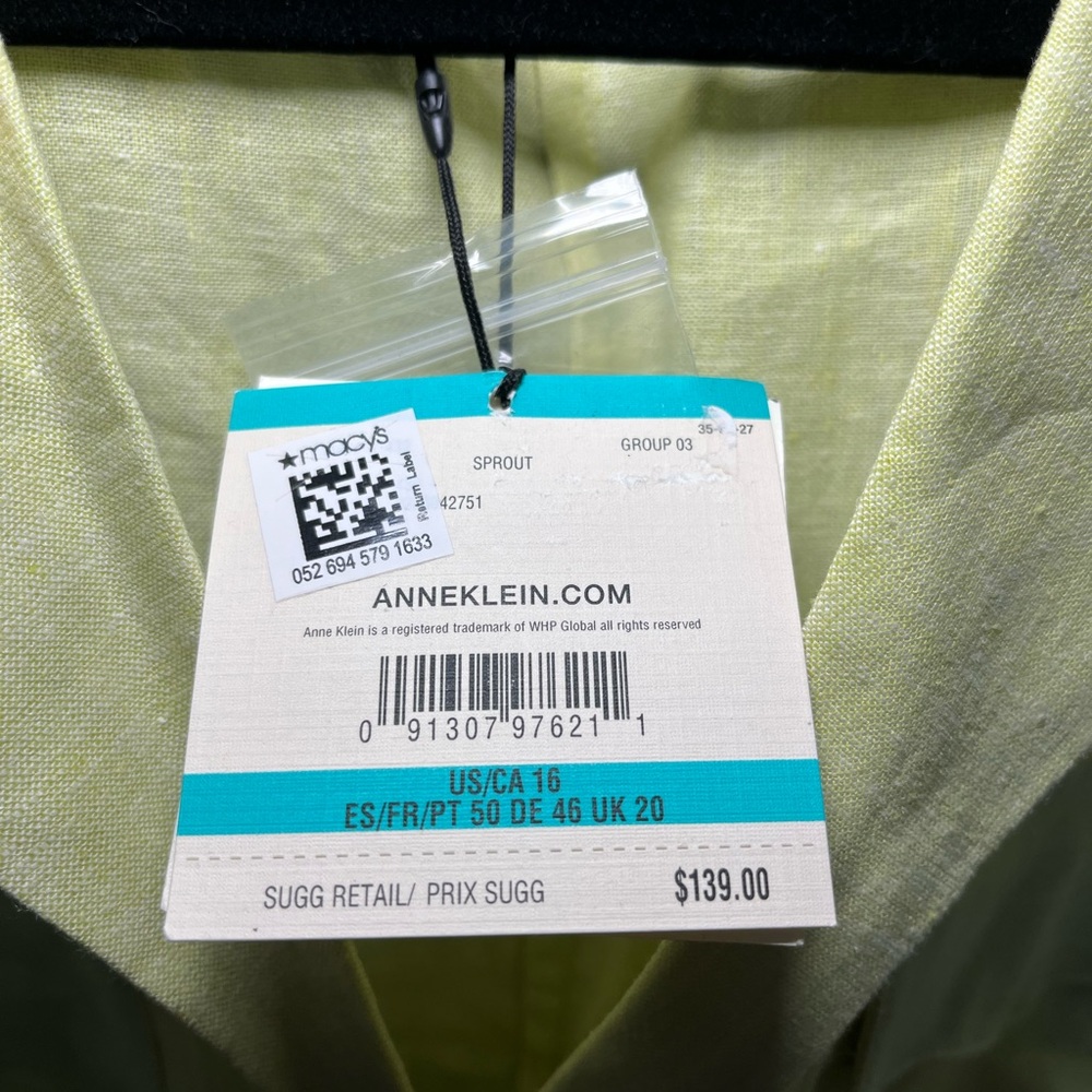 Anne Klein Light Green Garment - Picture 6 of 7
